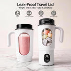 Licuadora portátil para batidos, 580ML USB-C recargable Juicer Cup (blanco)