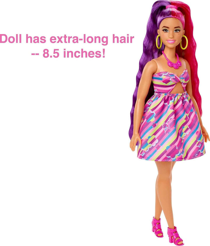 Barbie Muñeca Totally Hair, temática de flores con cabello de fanta...
