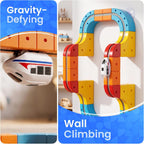 Juego de tren de levitación magnética para niños, 80 piezas de pista magnética de escalada de pared con tren eléctrico invertido, juguete de construcción recargable por USB, regalo de cumpleaños STEM