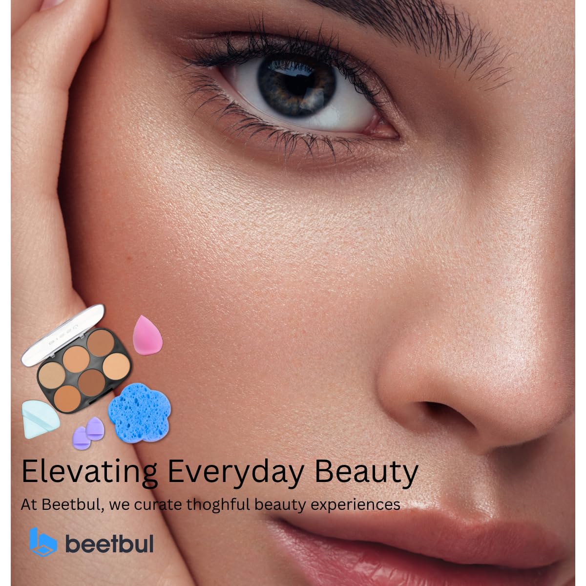 Kit de maquillaje Paleta de contorno Bissú + Puff de terciopelo + 2...