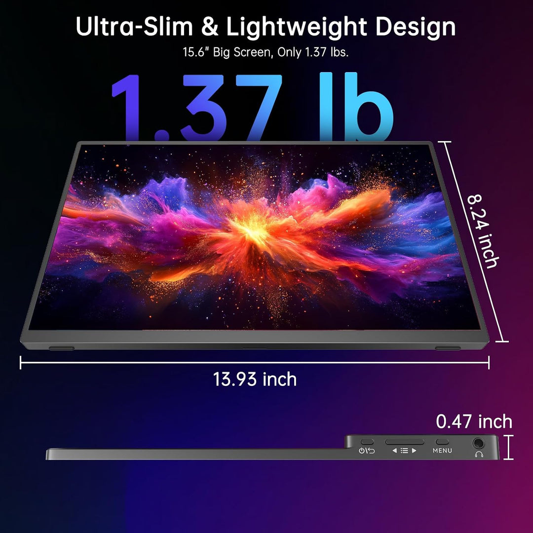 Monitor portátil con pantalla táctil de 15,6 pulgadas, extensor de...