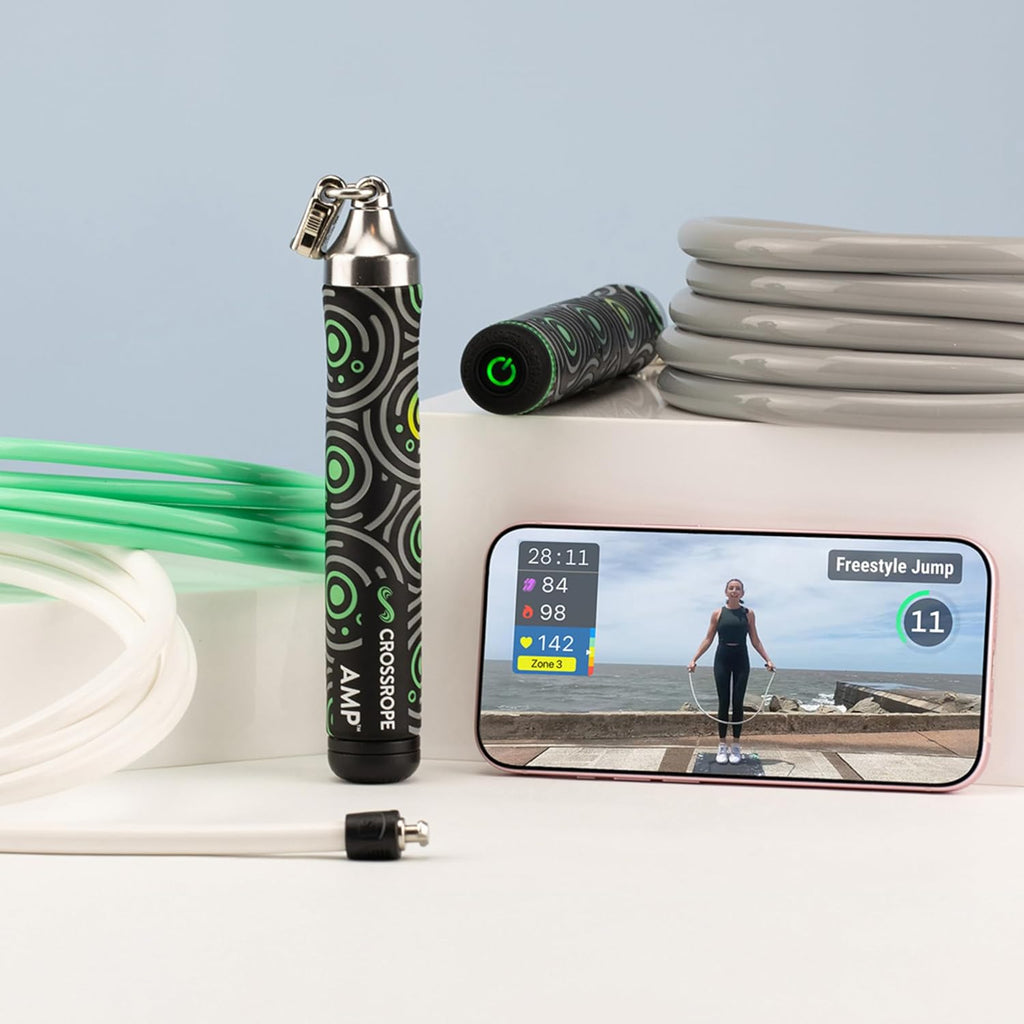 Crossrope AMP Smart Jump Rope Set con cuerdas ponderadas intercambiables
