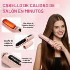Cepillo alisador de pelo inalámbrico, iones negativos de 1,640.4 ft