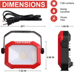 CRAFTSMAN - Luz de trabajo portátil inclinable LED de 1100 lúmenes, 4000 K