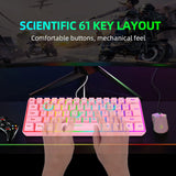 Snpurdiri - Teclado para videojuegos 60% con cable, retroiluminado...