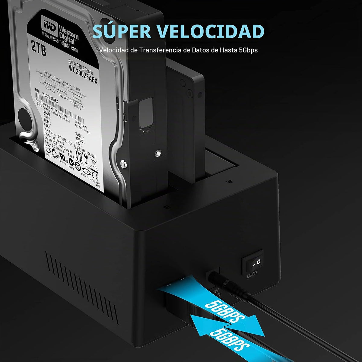SABRENT USB 3.0 Estación de Acoplamiento para Discos Duros de Doble Bahía y Clonador (EC-HD2B)