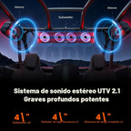 Ehaho - Barra de sonido estéreo UTV de 2.1 canales, altavoces UTV Bluetooth de 26 pulgadas con RGB