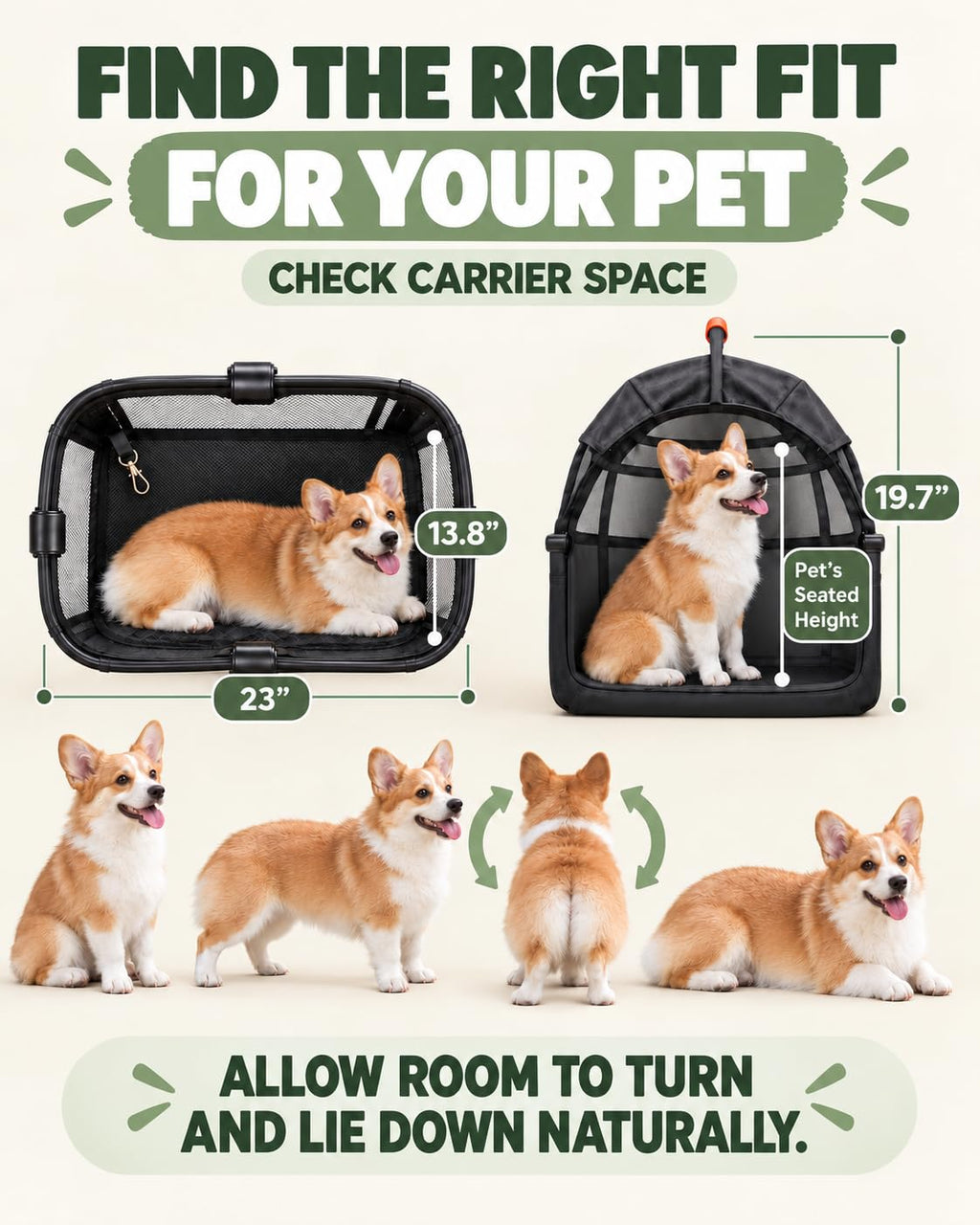 Zoosky Cochecito para mascotas 3 en 1 con transportador extraíble, cochecito plegable para perros y gatos pequeños/medianos, impermeable, todo terreno, con parasoles, asiento de coche