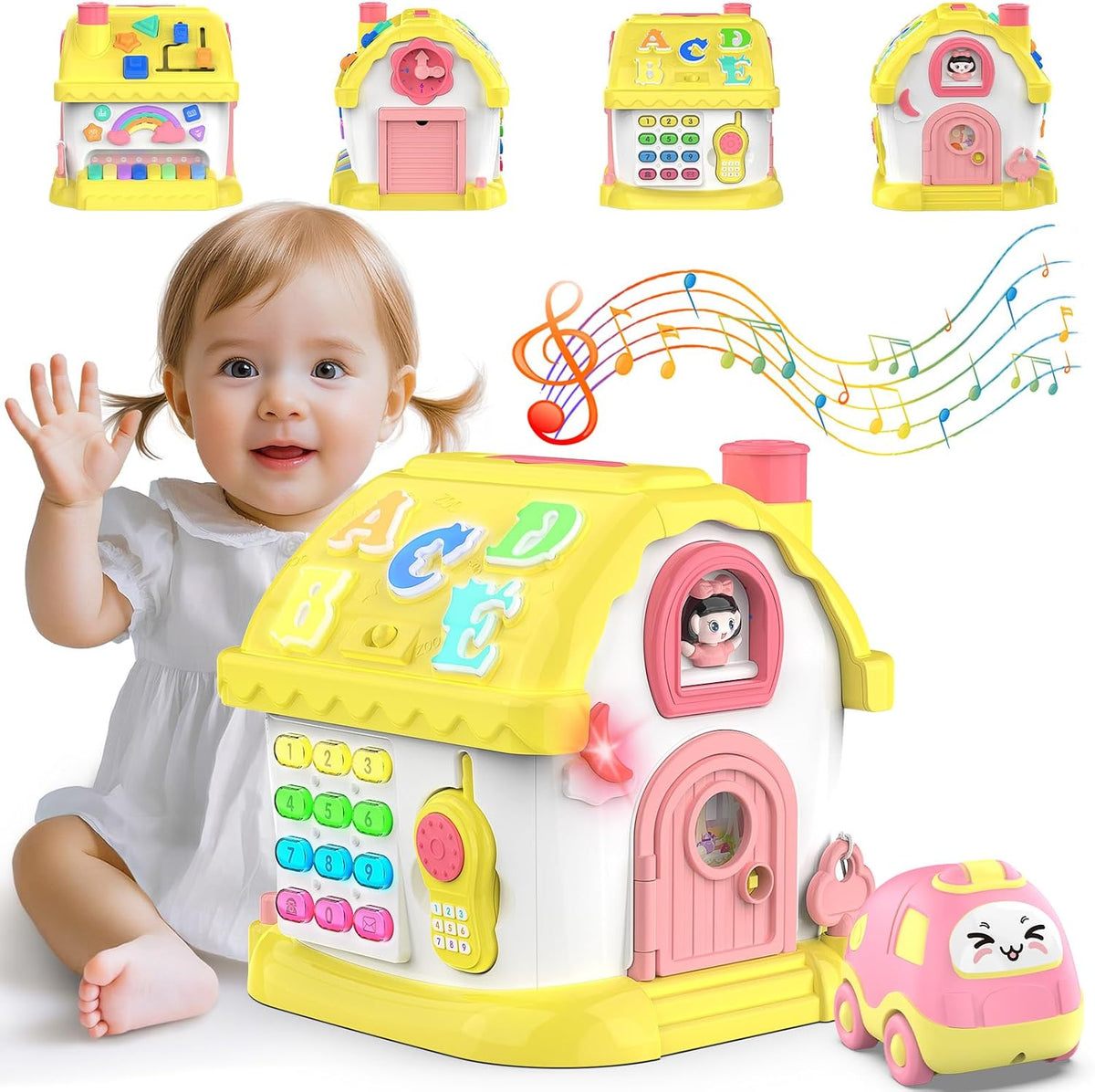 Juguetes para regalos de niña de 1 año, casa Montessori musical bilingüe 12
