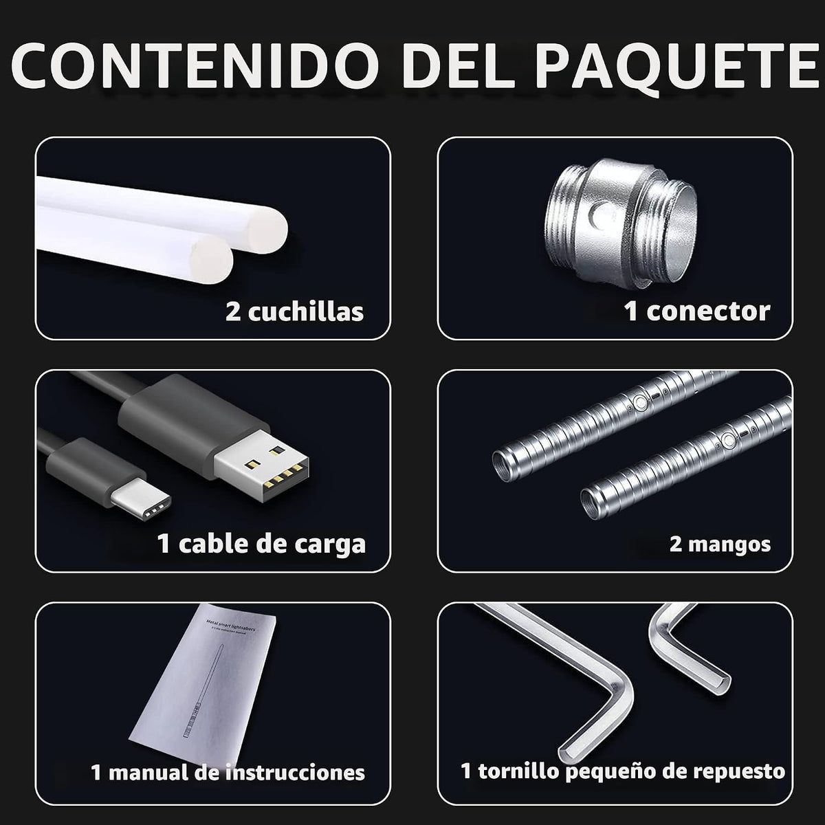 Sable de luz para niños juguete 2 en 1 aleación empuñadura FX sable de luz