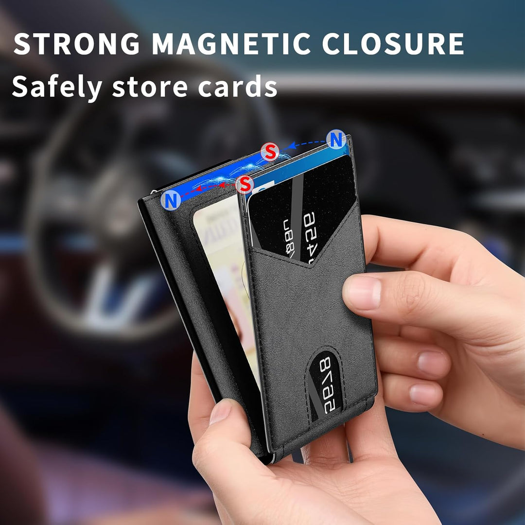 KISUEDZP Cartera delgada para hombre con bloqueo RFID, soporte de m...