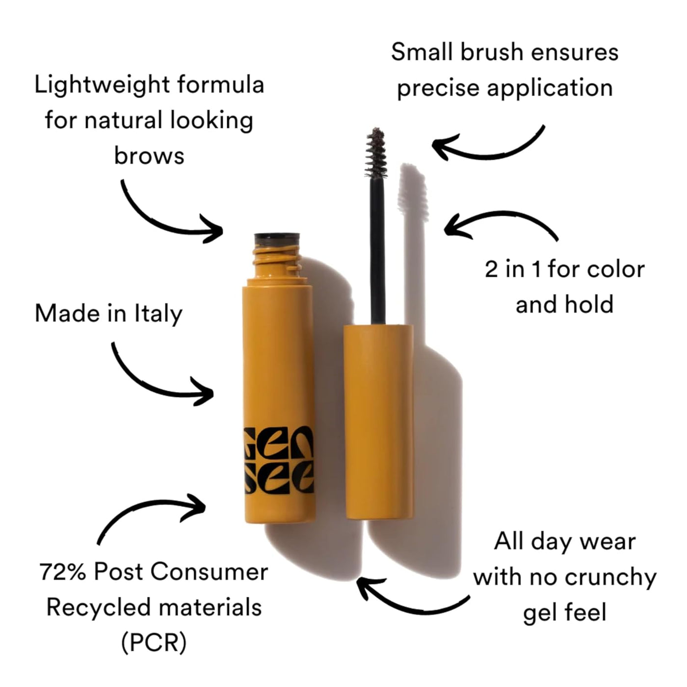 Gen See Matte Eyeshadow, Mascara &amp; Brow Gel Bundle \u2013 Linen...