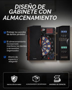WIN.MAX Electronic Dart Board Cabinet Set para Adults, negro