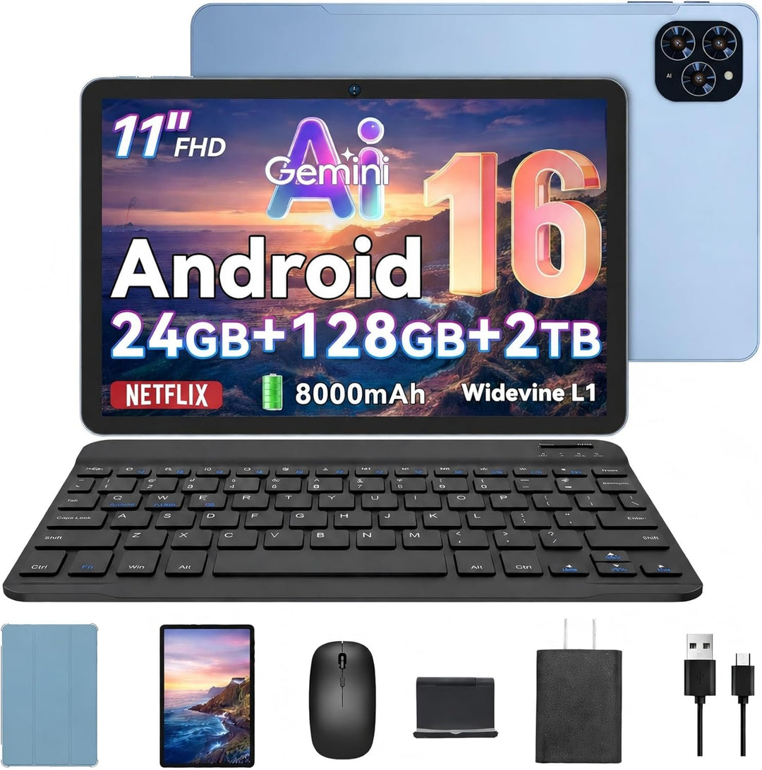 Tablet 2026 Android 16 Tablet con Gemini AI 3.5, pantalla FHD de 11...