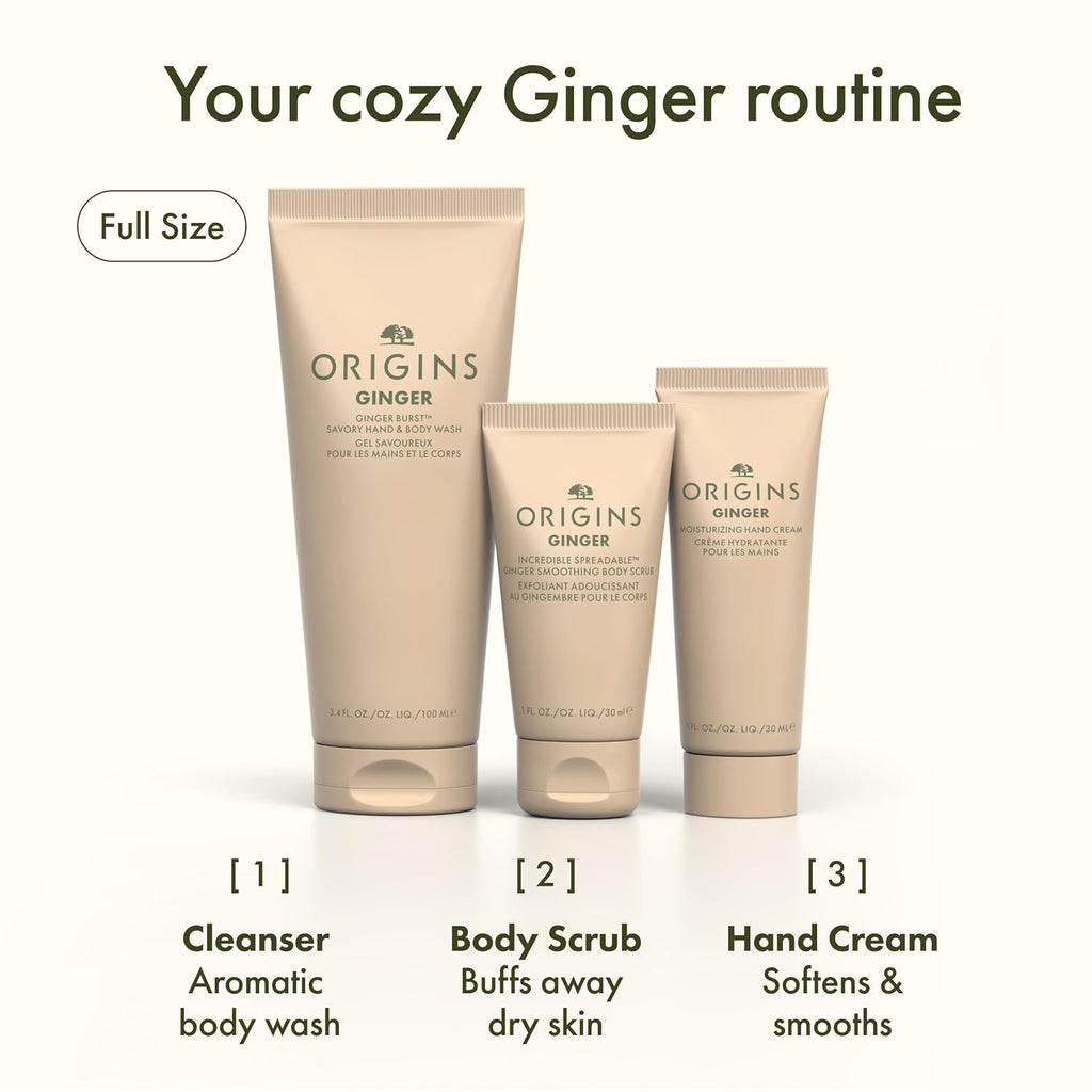 Origins Set de regalo de minimomentos de jengibre para el cuidado de manos y cuerpo