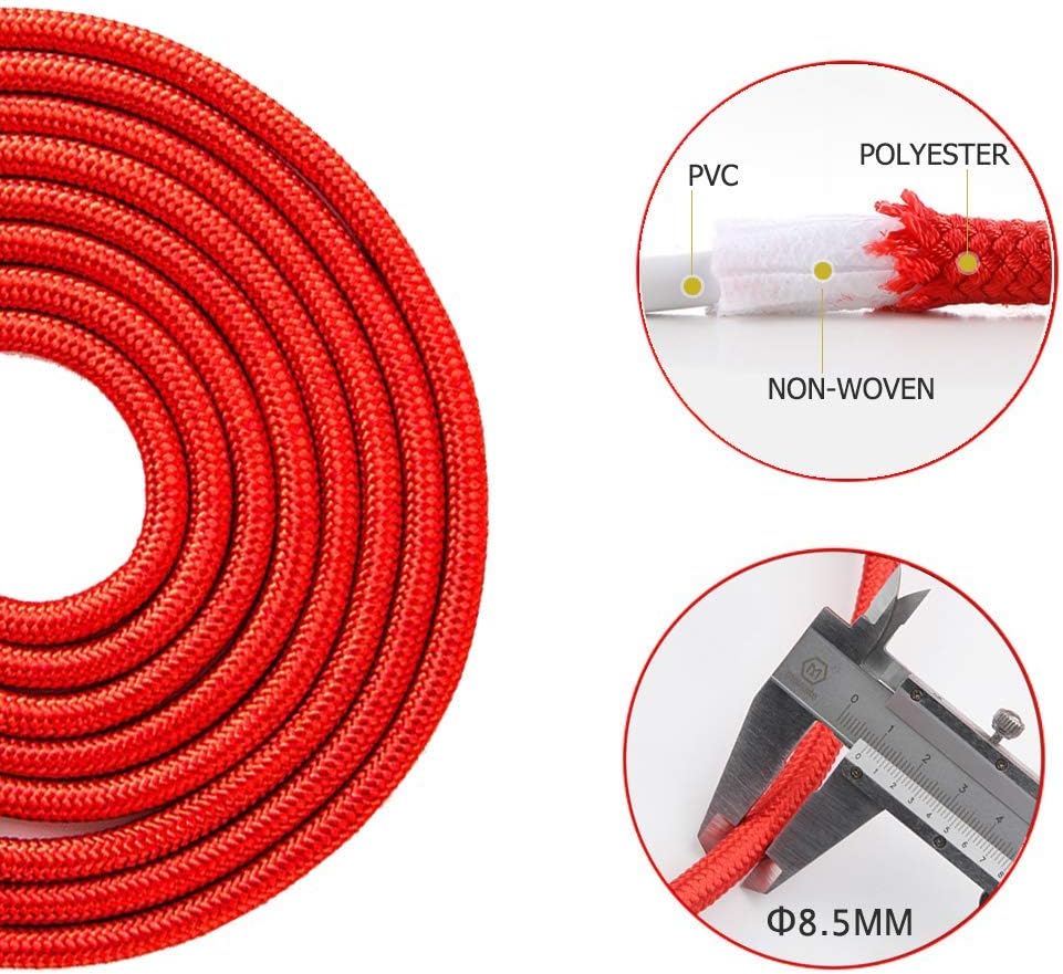 Redify Cuerda de saltar con peso para entrenamiento físico (1 libra), rodamiento de bolas sin enredos, cuerda de saltar de velocidad rápida para boxeo MMA, pérdida de peso, mango de aluminio, longitud
