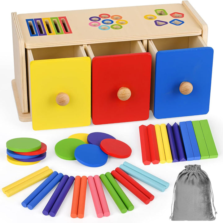 Juguetes Montessori de madera para niños de más de 1 año, habilidad...