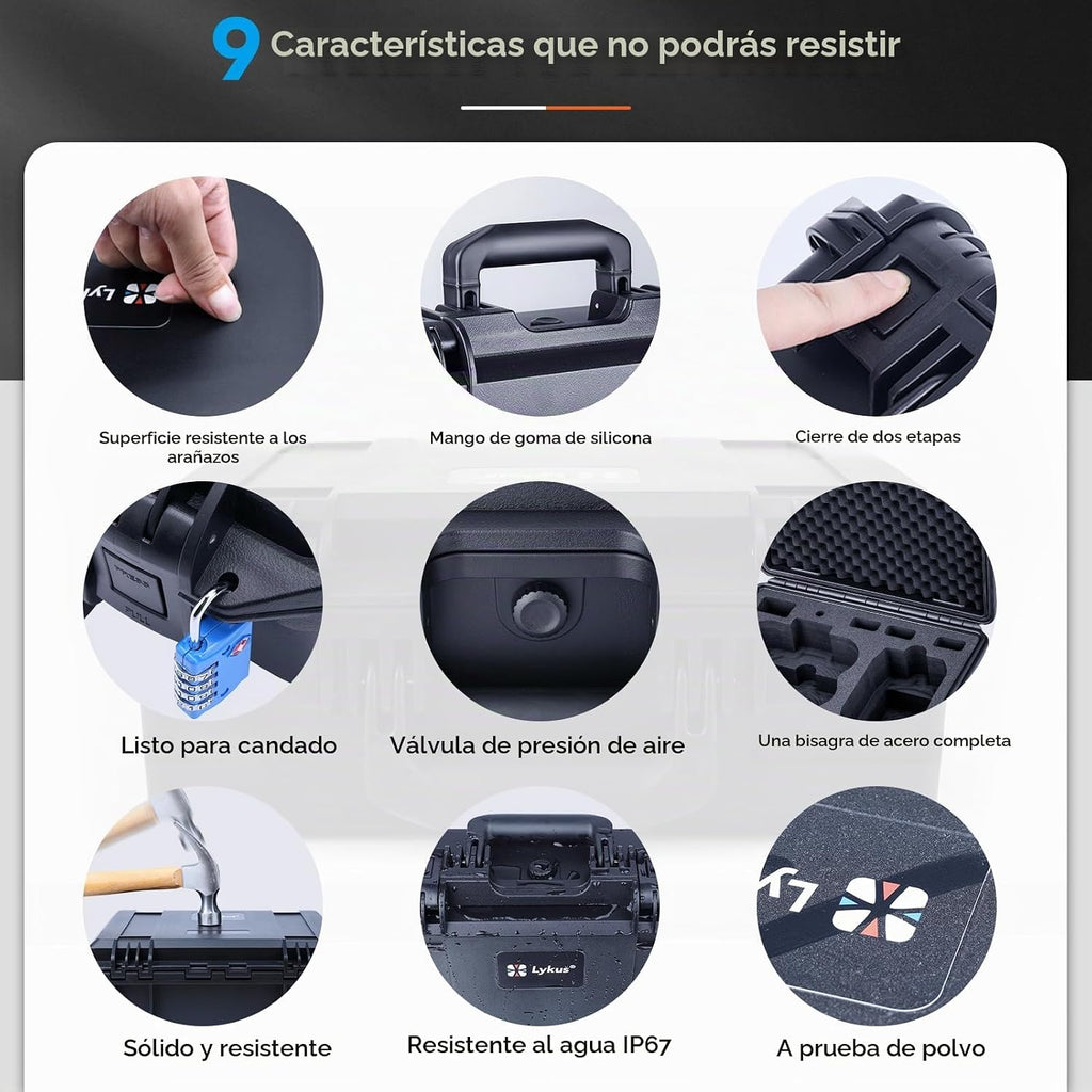 Lykus Titan N200 - Carcasa rígida impermeable para DJI Neo 2 y controlador