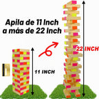 Lámpara Ahuimeius Juego de mesa Glow Tumble Tower de 54 piezas, torre que brilla en la luz negra, juego de mesa para interiores y exteriores para adultos para noche de juegos familiares