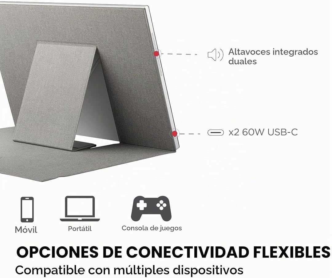 ViewSonic VG1656N Monitor portátil inalámbrico de 16 pulgadas 1200p...