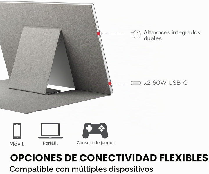 ViewSonic VG1656N Monitor portátil inalámbrico de 16 pulgadas 1200p...