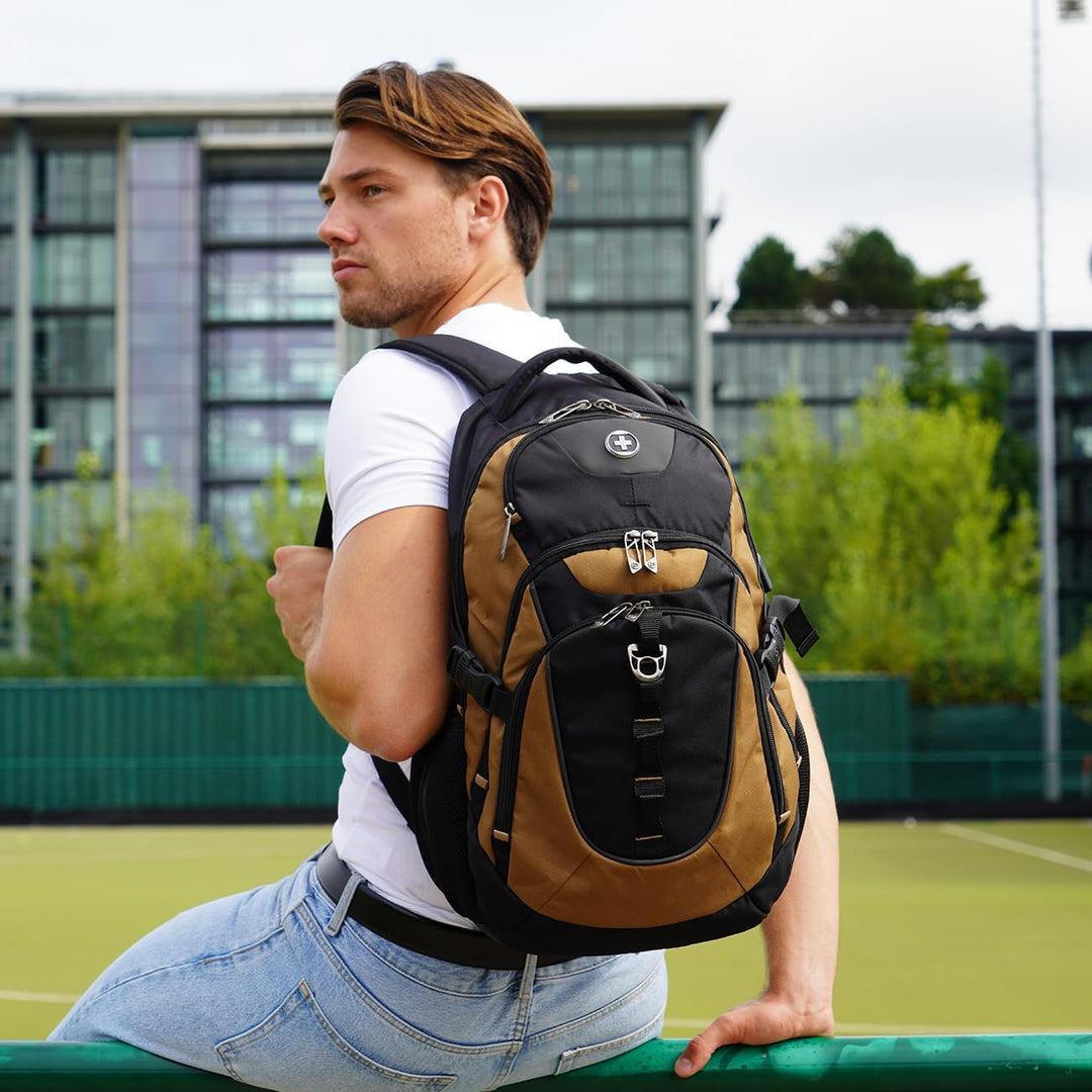 swissdigital Mochila para portátil de viaje de negocios, para hombr...