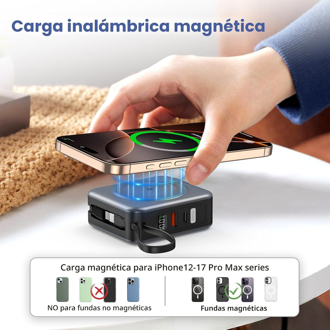 para Magsafe Cargador portátil con enchufe de pared AC, Banco de en...
