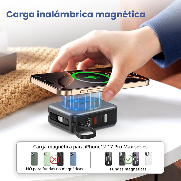 para Magsafe Cargador portátil con enchufe de pared AC, Banco de en...