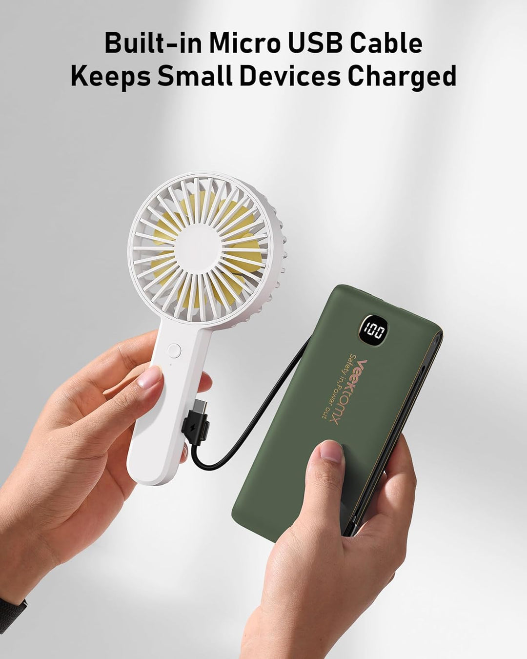 Cargador portátil de batería con cables integrados y enchufe de par...