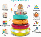 Montessori - Juguete apilable para bebé de 6 a 12 meses, anillos apilables