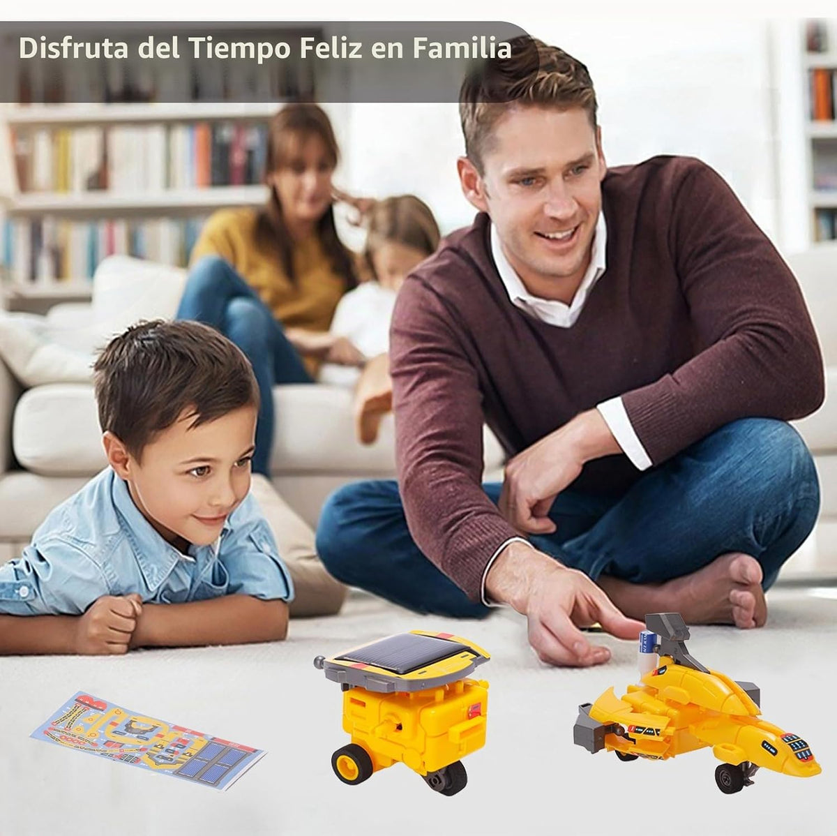 Kit de construcción de robot solar 6 en 1 para niños de 8 a 13 años, juguetes robóticos educativos para niños, kits de ciencia, juguetes STEM, regalos de cumpleaños para niños y niñas de 8, 9, 10, 11, 12 años (amarillo)