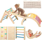 Pikler - Juego de triángulos con cojín, 7 en 1, juguetes de escalada para interiores