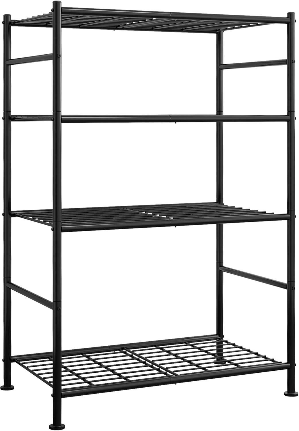 Estantes de almacenamiento - Organizador de estantes de 4 niveles, estantería de garaje resistente con patas niveladoras, organizador de estantes de metal estable para despensa, cocina y