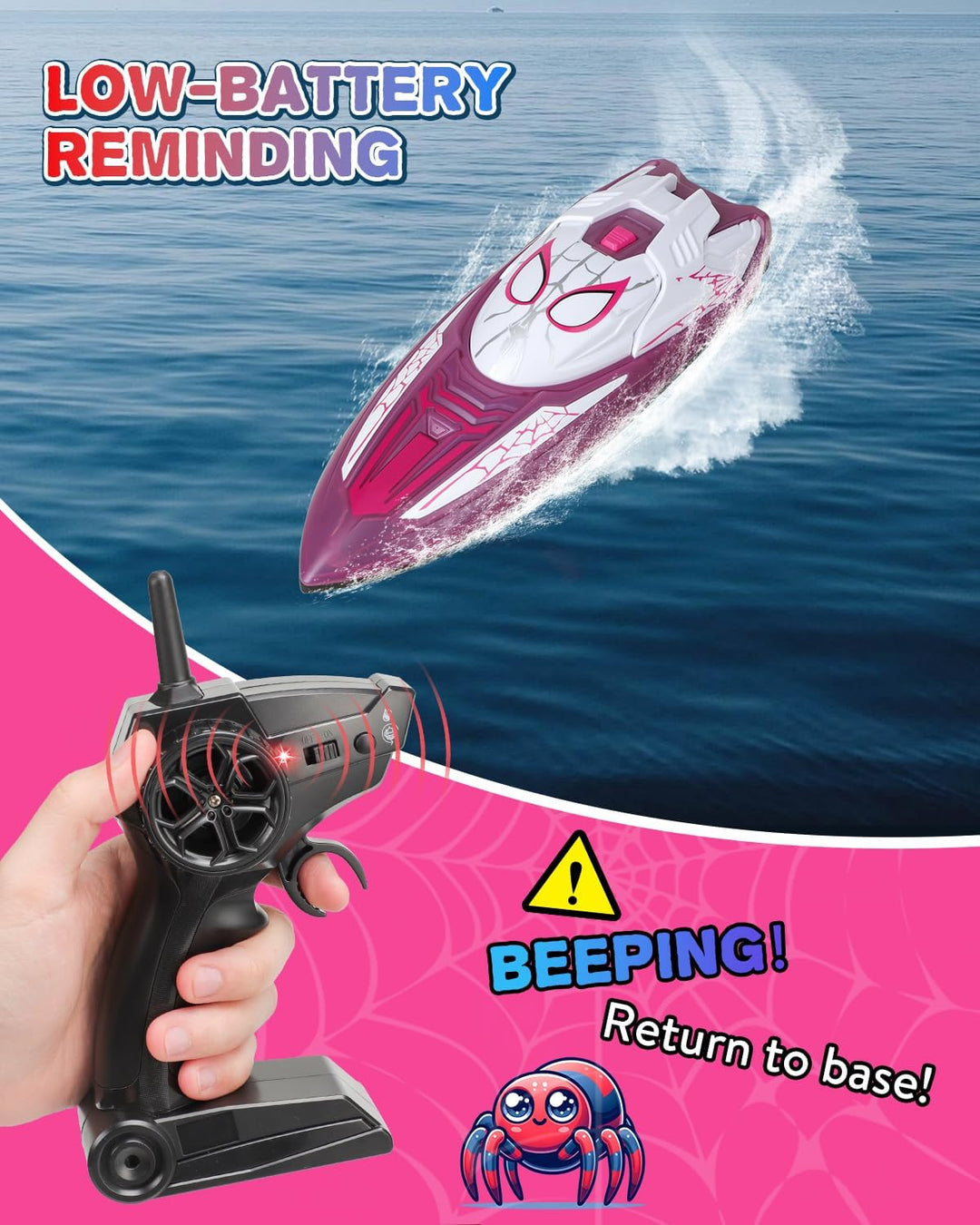 Fullware Spider Hero Barco RC, Barco de Control Remoto de 2.4GHz co...