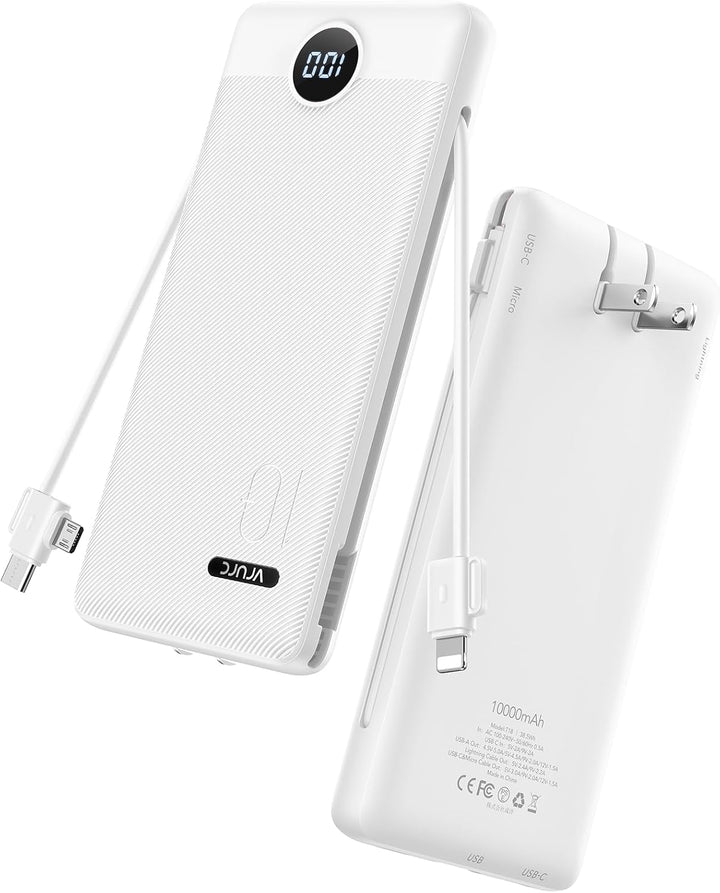 VRURC Cargador Portátil con Enchufe de Pared, 10000mAh Cargador Por...
