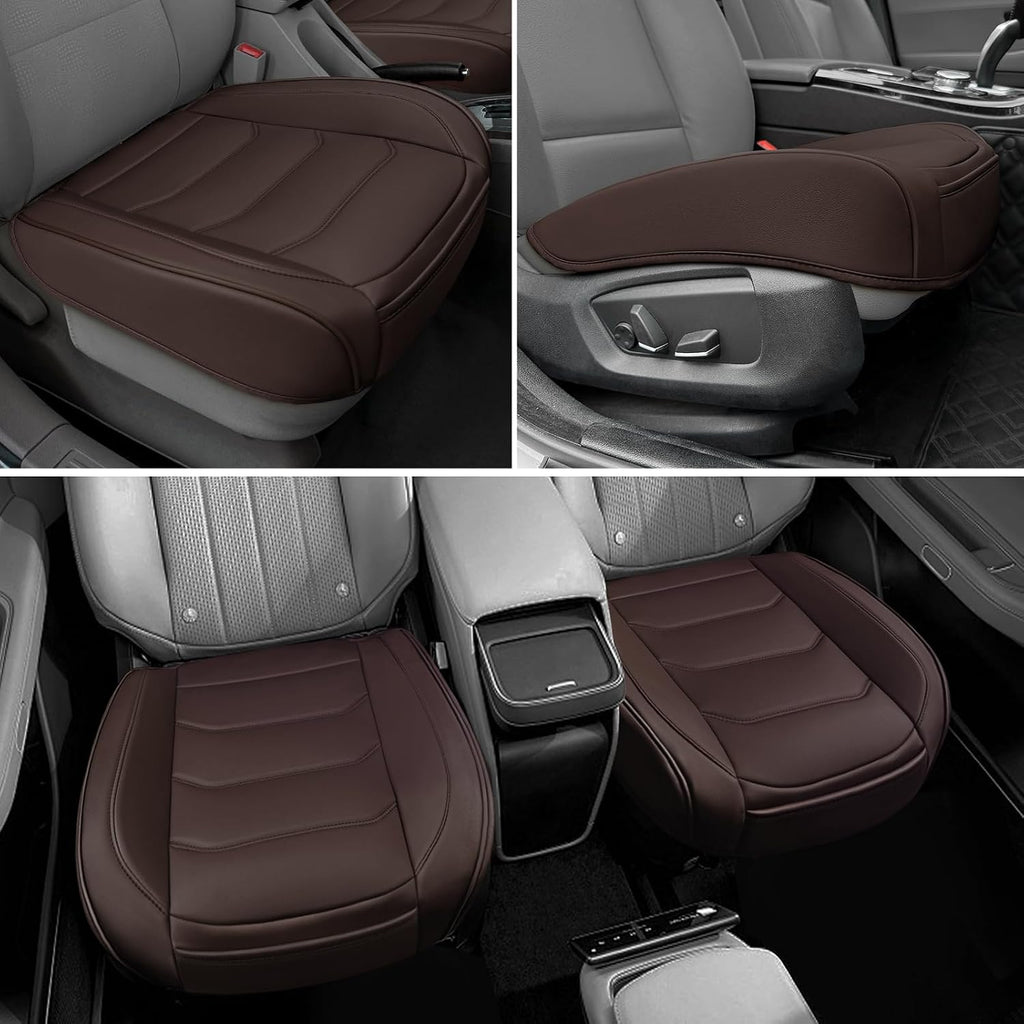 Funda de Asiento de Automóvil para Lujo y Comodidad - Cuero PU, Antideslizante, Protección de Envoltura Completa con Bolsillo de Almacenamiento para Cojín Inferior - Ajuste Universal para el