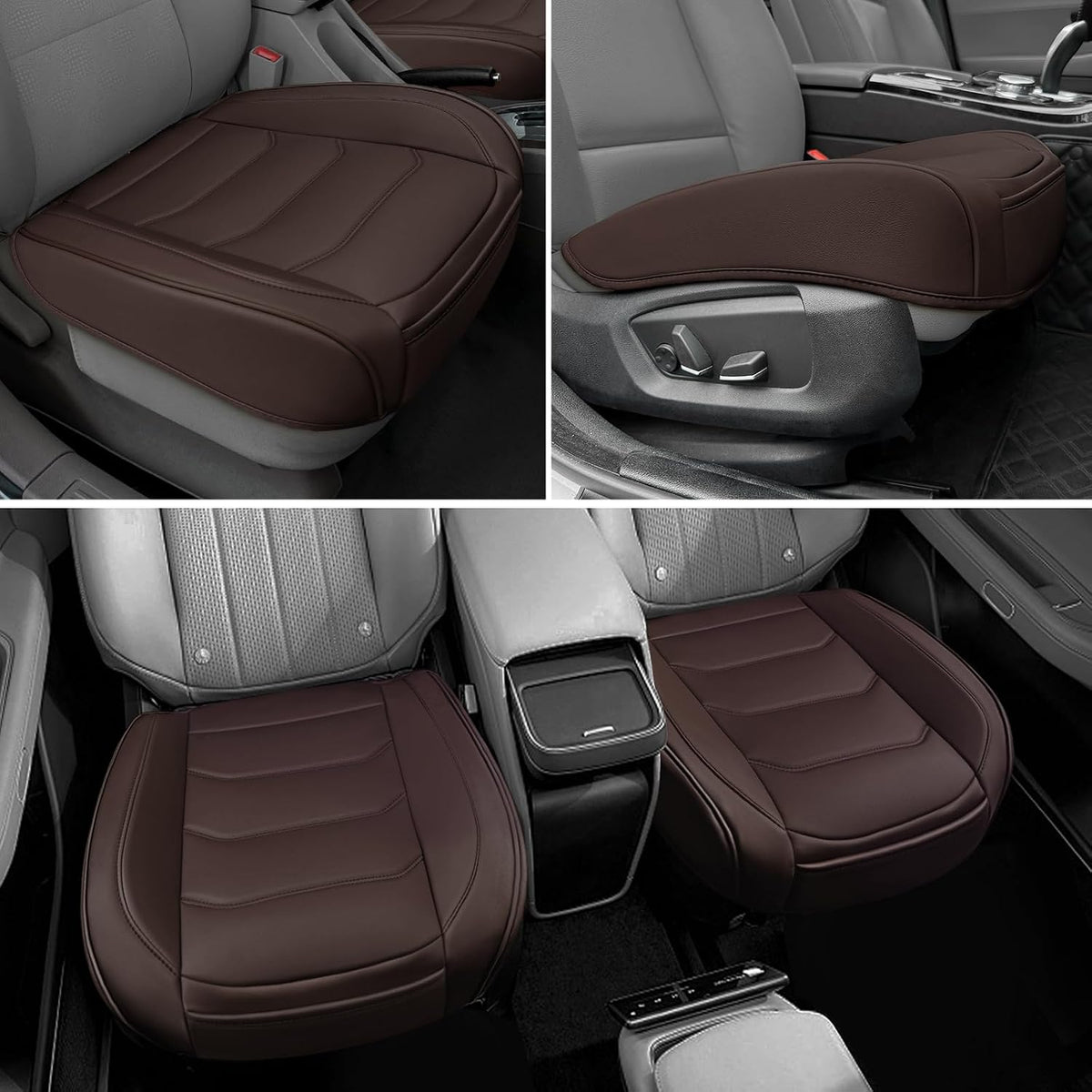 Funda de Asiento de Automóvil para Lujo y Comodidad - Cuero PU, Antideslizante, Protección de Envoltura Completa con Bolsillo de Almacenamiento para Cojín Inferior - Ajuste Universal para el