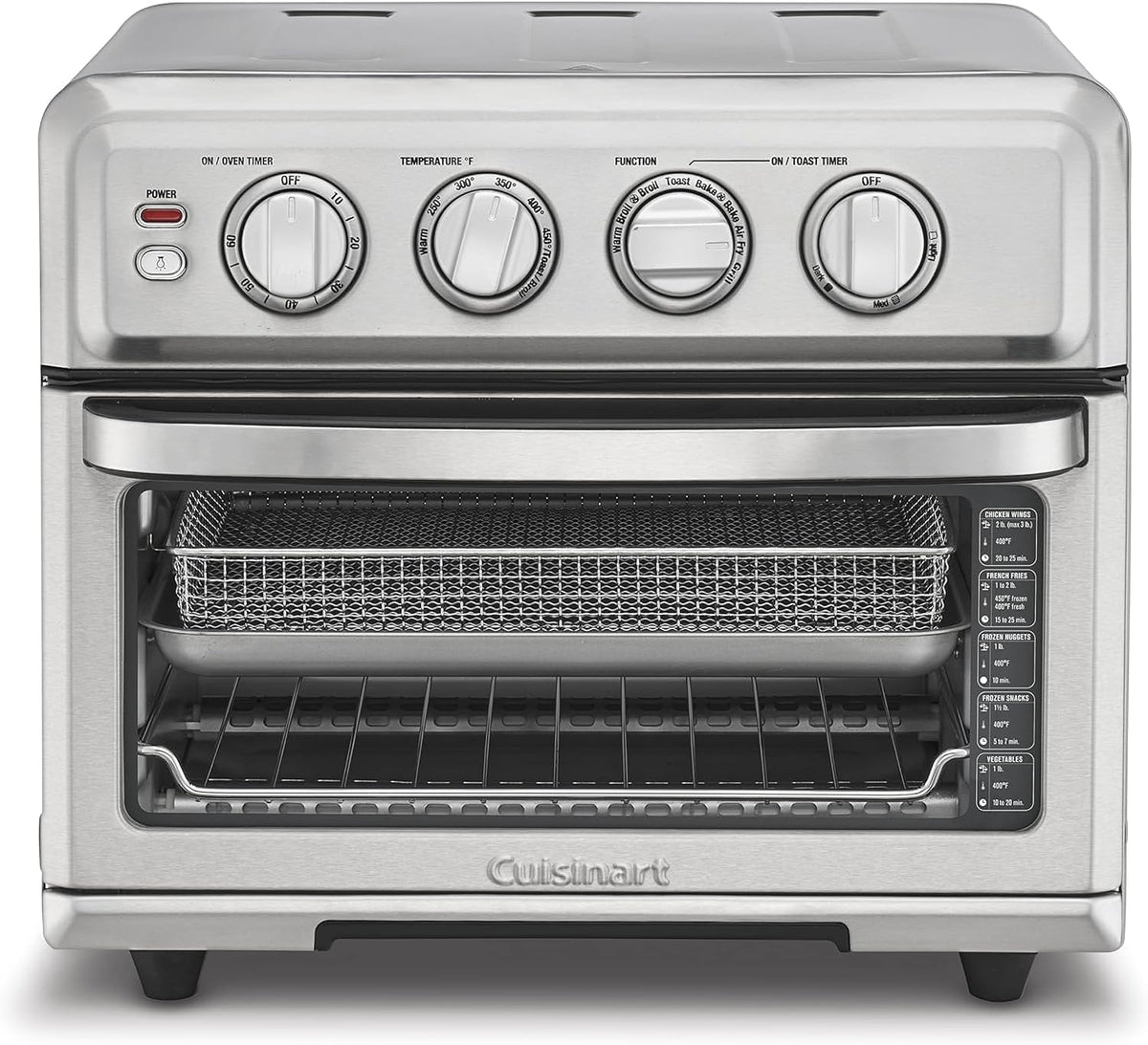 Cuisinart Horno tostador con freidora de aire, 1800 W, 8 en 1 con freidora