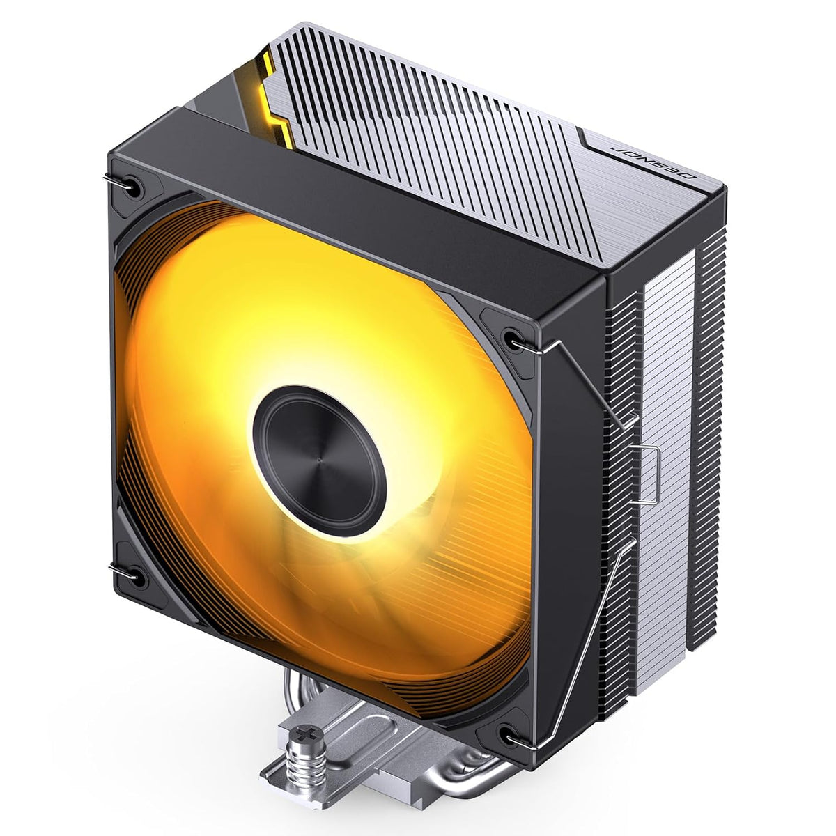 JONSBO Enfriador de CPU negro CA40, refrigeración por aire de la serie ARGB Mute, Altura del ventilador de CPU 6.181 in, enfriador de aire de CPU de ventilador PWM de 4.724 in, radiador de 4 tubos de calor de cobre, AM5/AM4/Intel LGA115X/1200/1700/1851