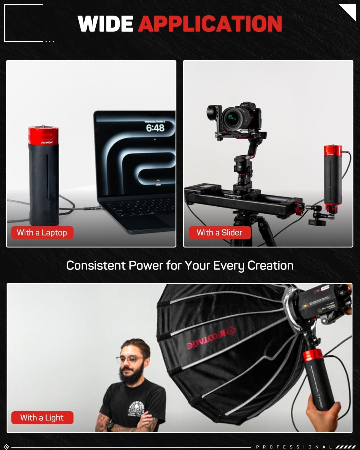 IFOOTAGE PD140H Batería Grip 140W, 27000mAh Banco de energía portát...