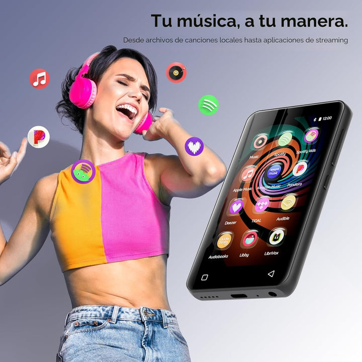 Reproductor de MP3 de 160 GB con Bluetooth y WiFi, reproductor de m...