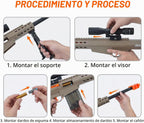 Rifle de francotirador de juguete de bala suave, proyectil de espuma para expulsar pistolas de espuma realistas, dardos falsos para patio trasero, juego de disparos al aire libre para niños
