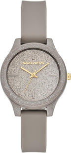 Reloj analógico Skechers para mujer Carmelina en silicona gris (Modelo: SR6336)