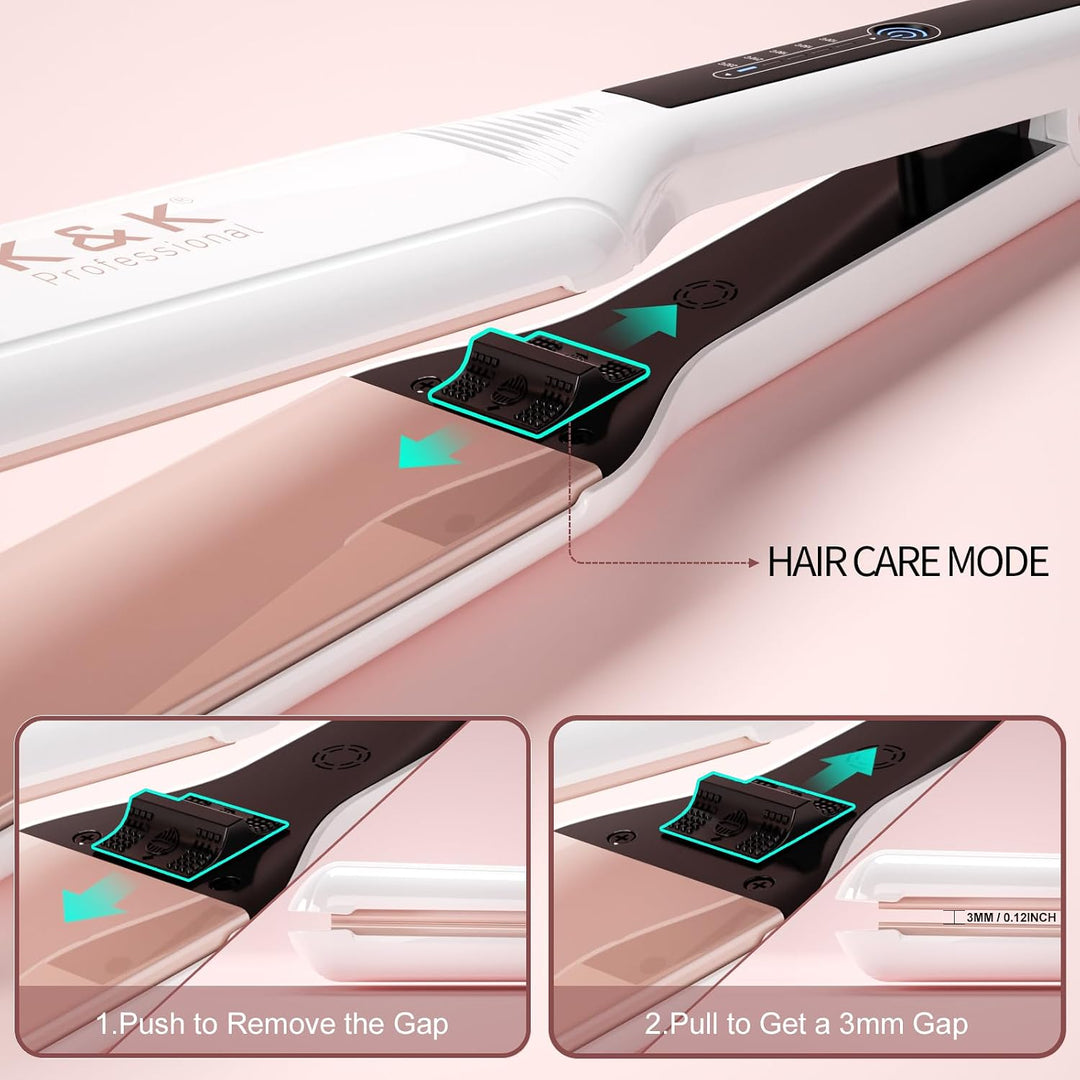 K&amp;K - Plancha plana para cabello lacio de 2.25 pulgadas, para t...