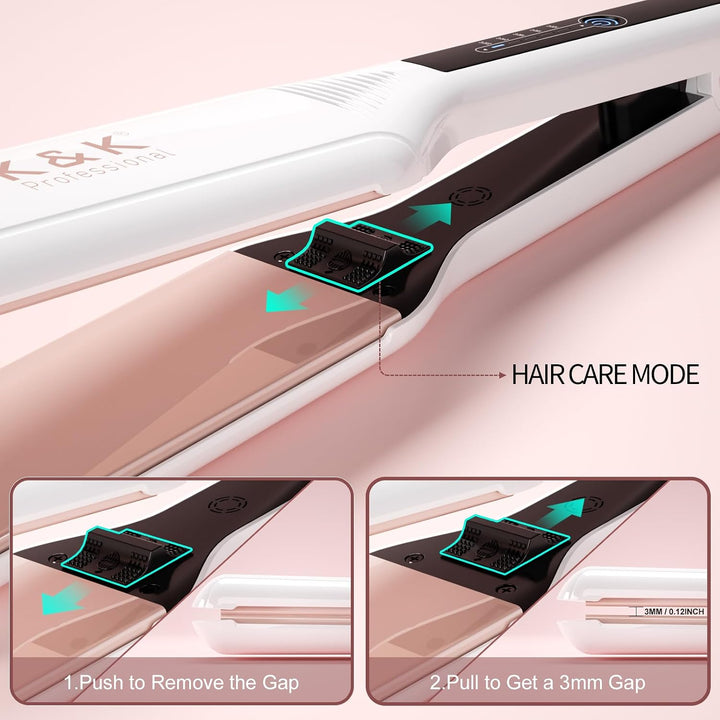 K&amp;K - Plancha plana para cabello lacio de 2.25 pulgadas, para t...