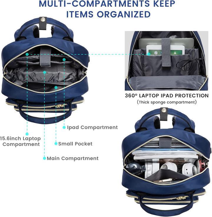 LOVEVOOK - Mochila para portátil de mujer, mochila de trabajo de mo...