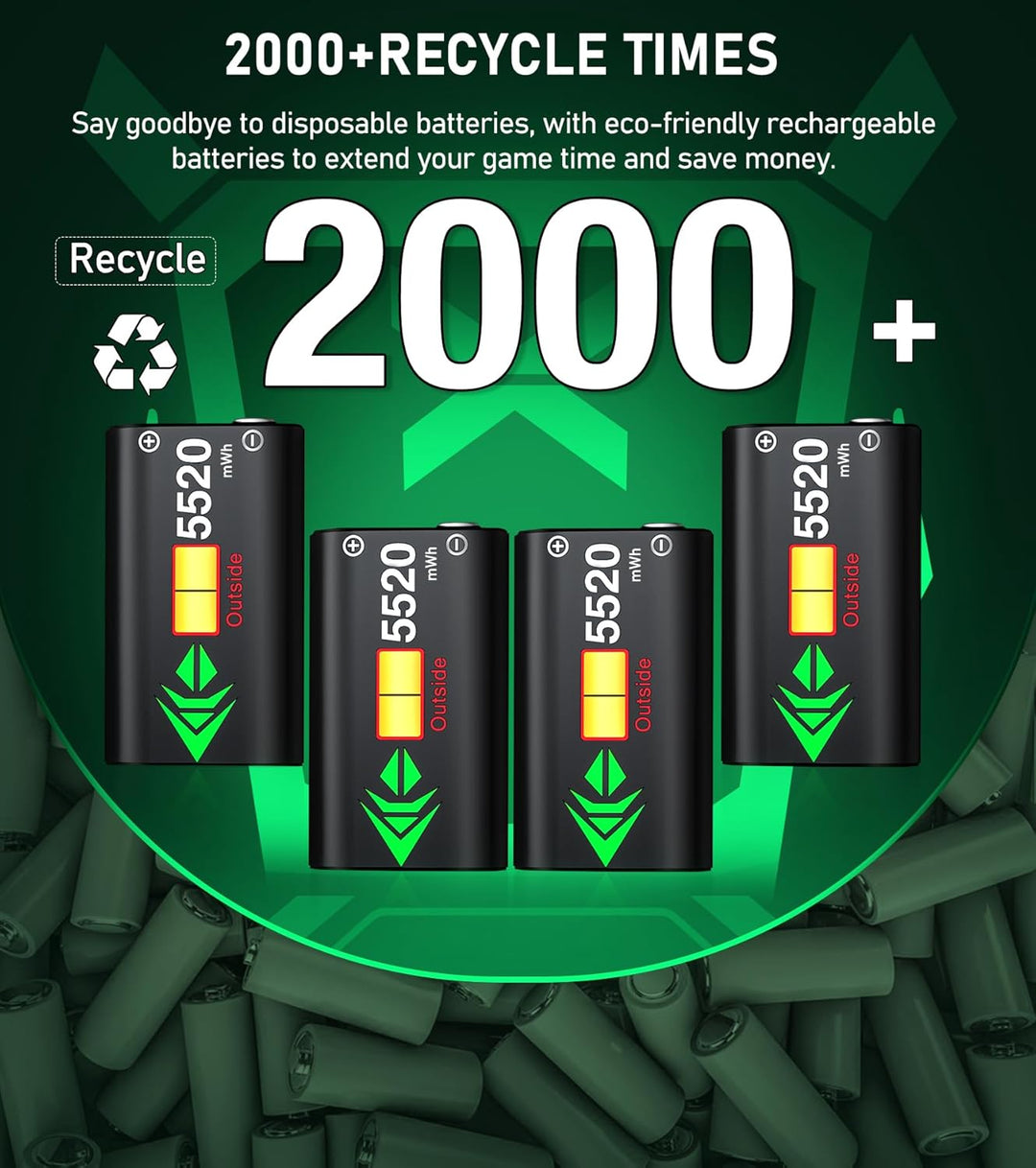 Estación de carga para controlador con batería recargable de 4 x 55...