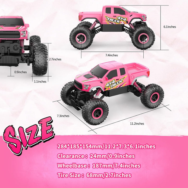 Double E Raptor F150 RC Car 4WD 2 Motors Monster Trucks para niñas,...