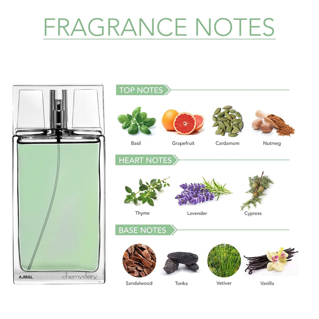 Ajmal Chemystery Eau de Parfum para hombre, 3.0 fl oz \/ 3.0 fl oz,...