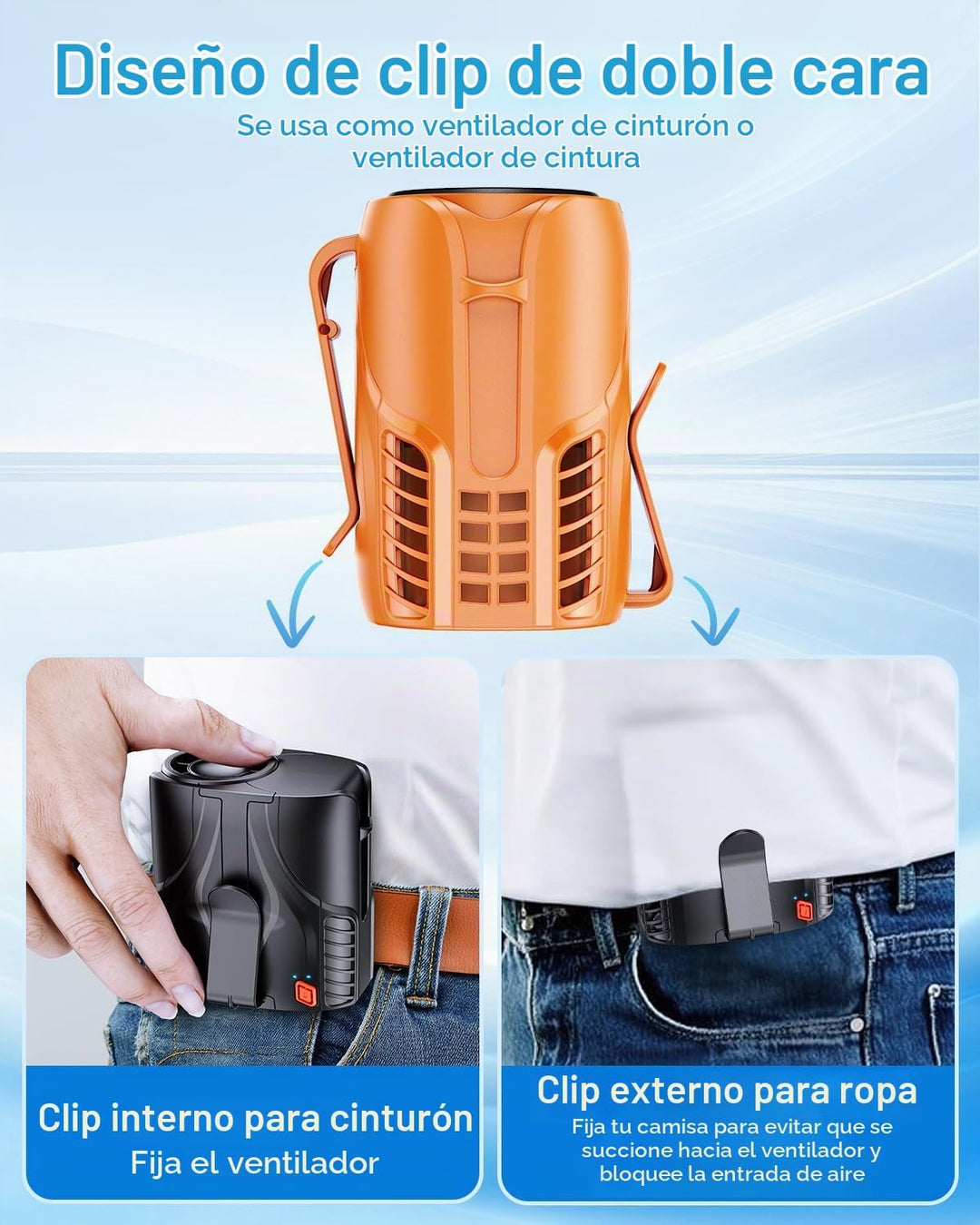 DeeKom 2025 Ventilador de cintura portátil personal y ventilador de...